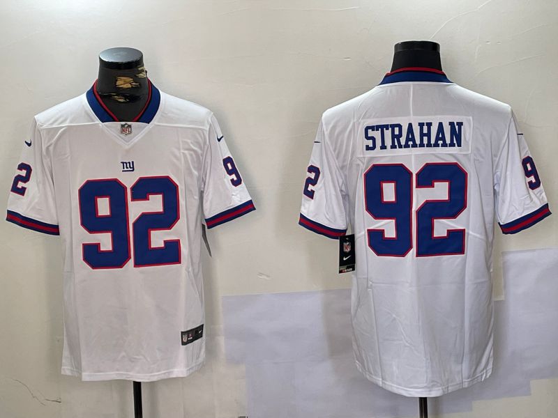 Men New York Giants #92 Strahan White 2024 Nike Vapor Limited NFL Jersey style 1->new york giants->NFL Jersey